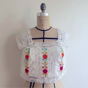 Anna Sui embroidered crop top